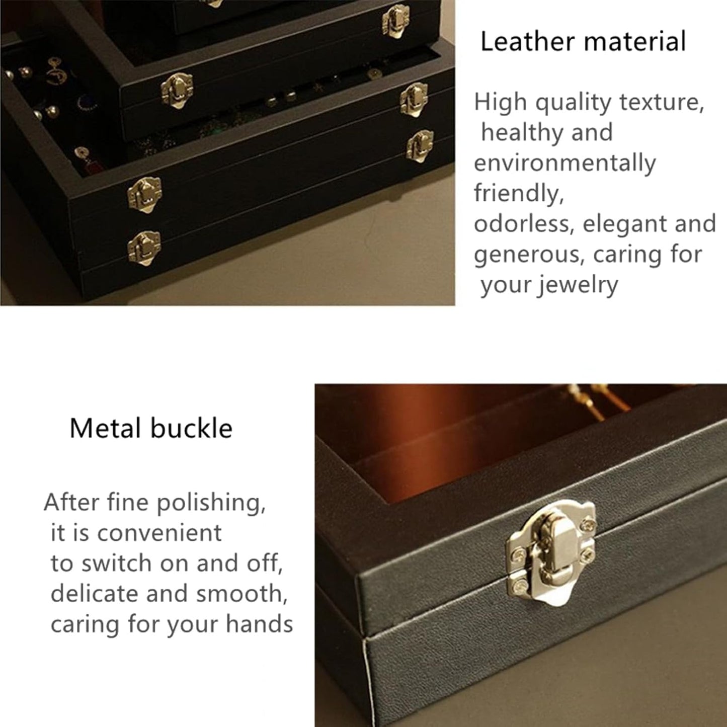 Caja Broche Almacenamiento Joyas 11x7.9" Negro
