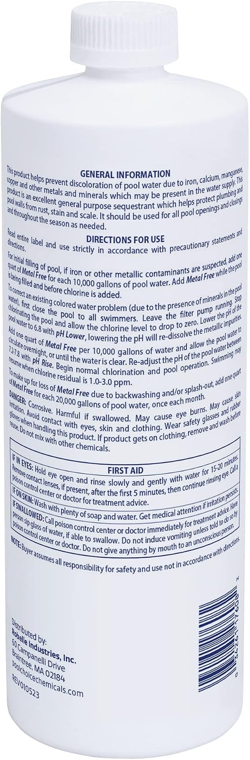 Removedor de metales piscina 2 Uds 1qt Fabricado EE.UU.