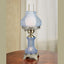 Lámpara mesa victoriana vidrio agrietado azul