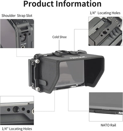 Kit jaula monitor Atomos Ninja V con HDMI y parasol