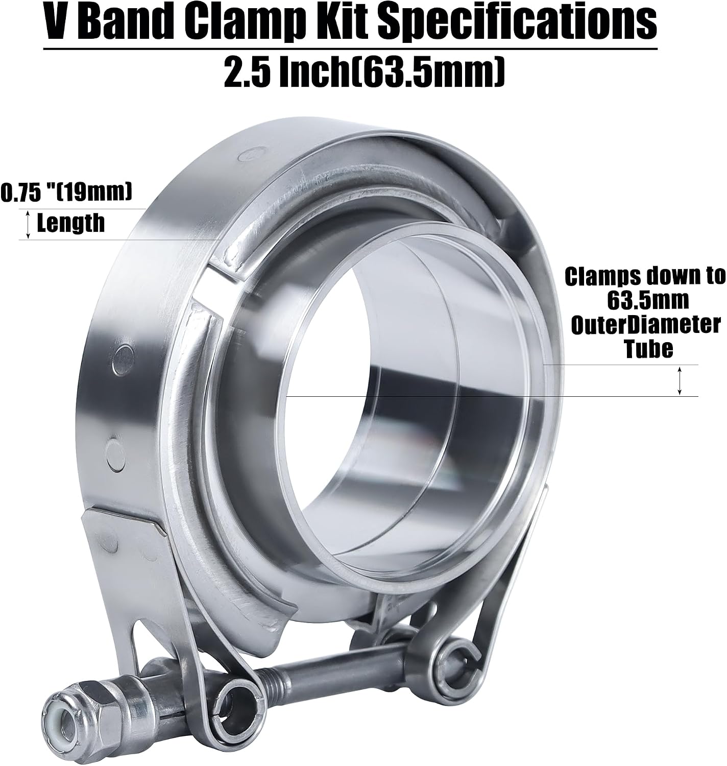 Acoplamiento V 2.5" brida acero inox 2 Pzas