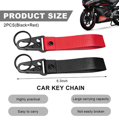 Llavero motocicleta multifuncional tela antipérdida rojo negro