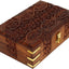 Caja de tesoro madera tallada diseño floral multiusos
