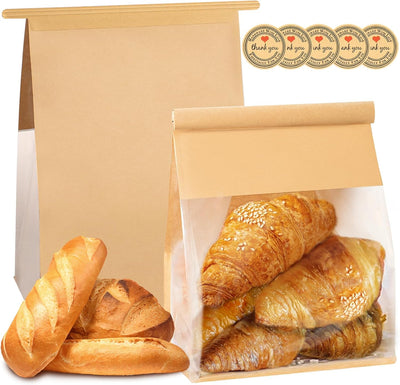 Bolsas pan papel resistente con lengüeta 50uds 10.2x5.1x6.3"