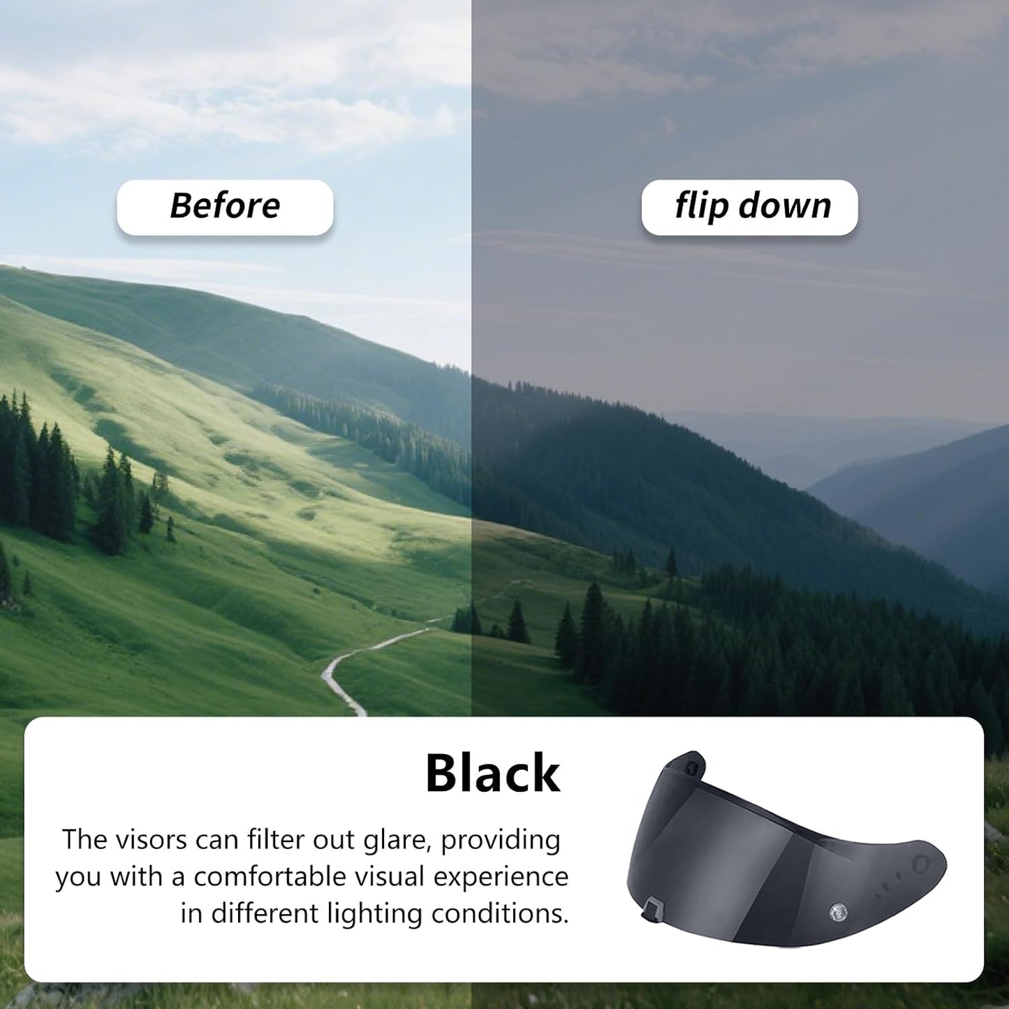 Visor protector casco T520 comp accesorios motocicleta negro