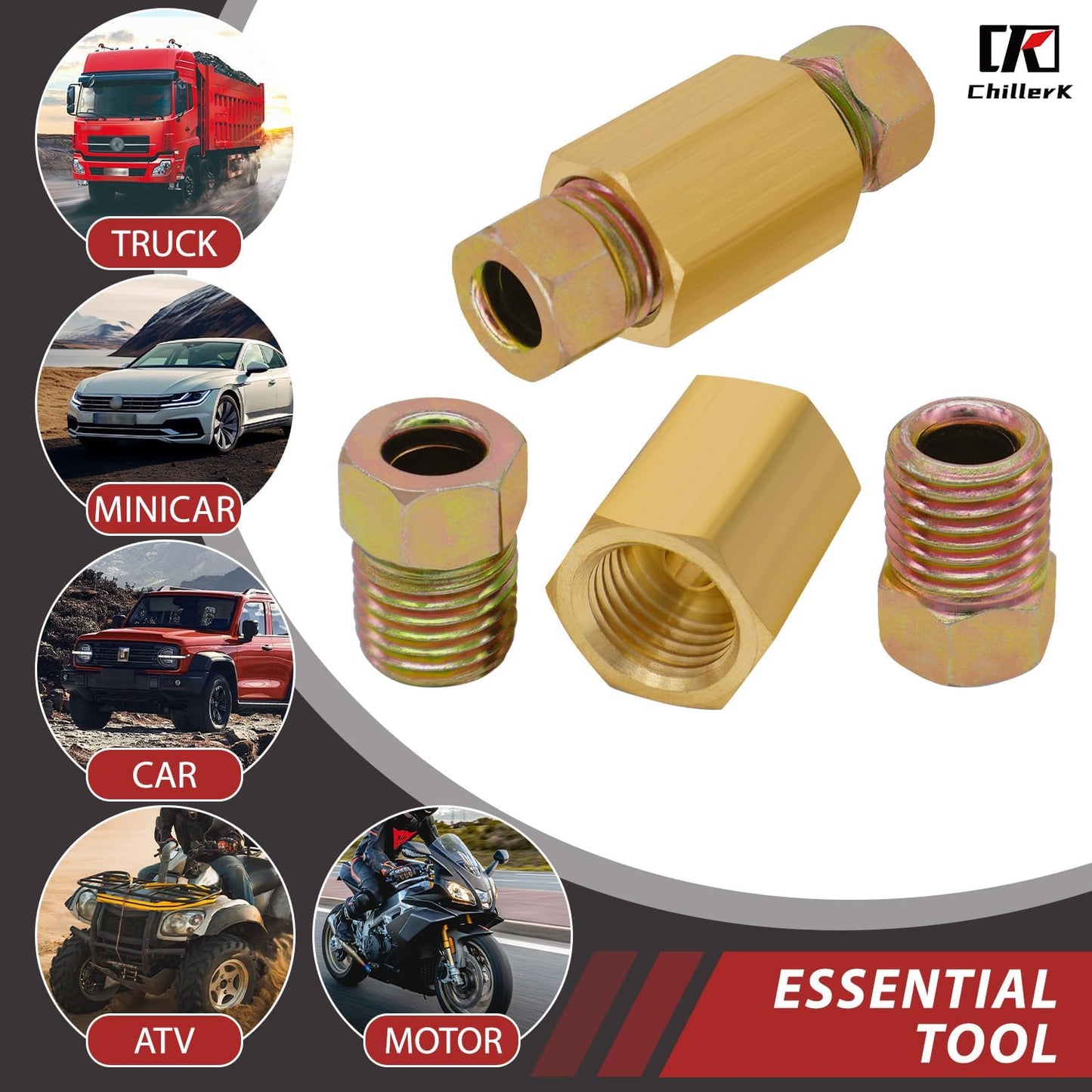 42 Pzas Kit Accesorios Freno 1/4 con 14 Uniones y 28 Tuercas