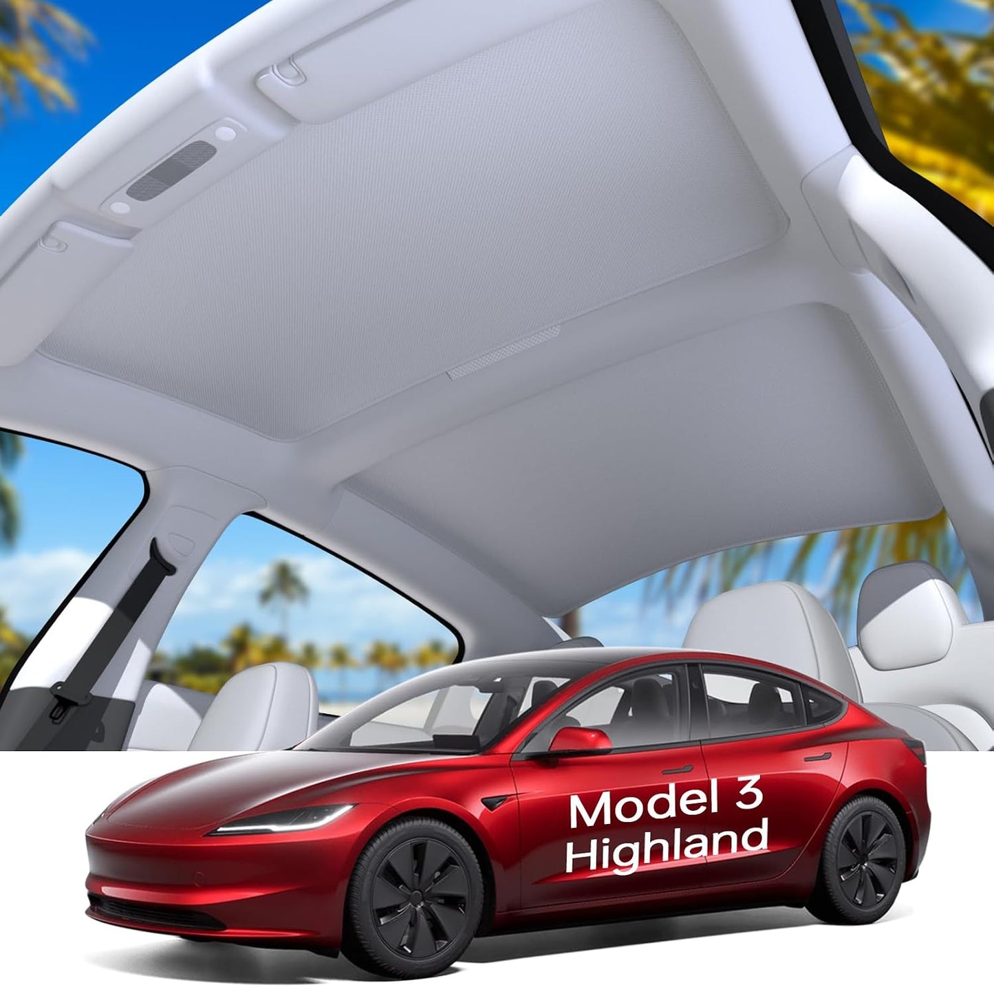 Parasol techo Tesla Modelo 3 2024-25 con nano cristales