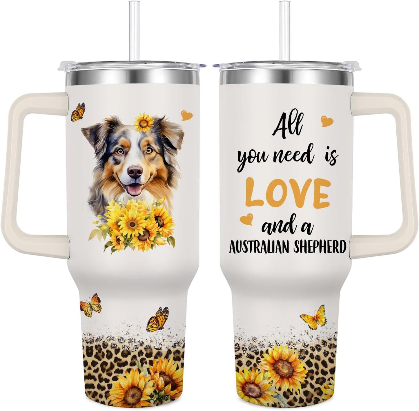 Taza acero inox 40oz aislamiento vacío amante perros
