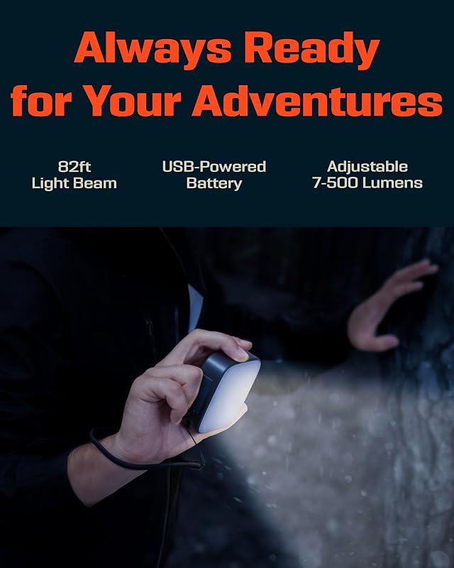 Linterna colgante USB-C luz ajustable campamento senderismo