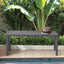Banco gris metal exterior resistente set 2 soporte plantas