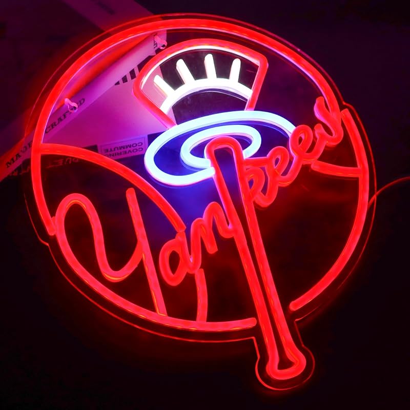 Letrero neón YANKEES para dormitorio y guarida de hombres