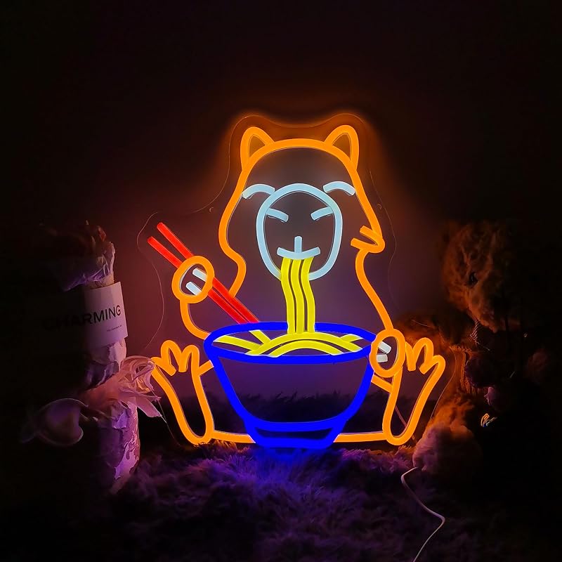 Letrero neón ramen LED para cocina sala anime