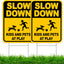 Letreros Slow Down Kids 16x12" doble cara metal