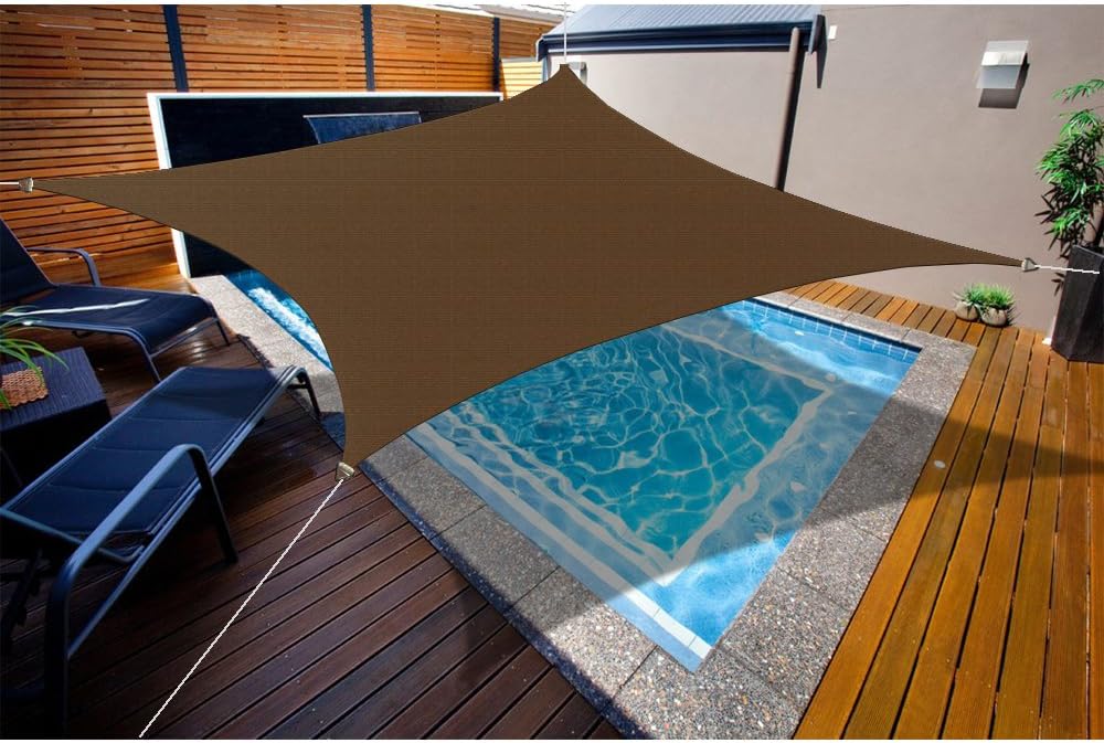 Toldo vela para parque infantil piscina 9x9ft marrón