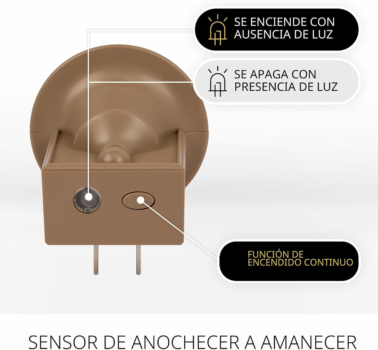 Luz nocturna sin llama sensor automático led baño dormitorio