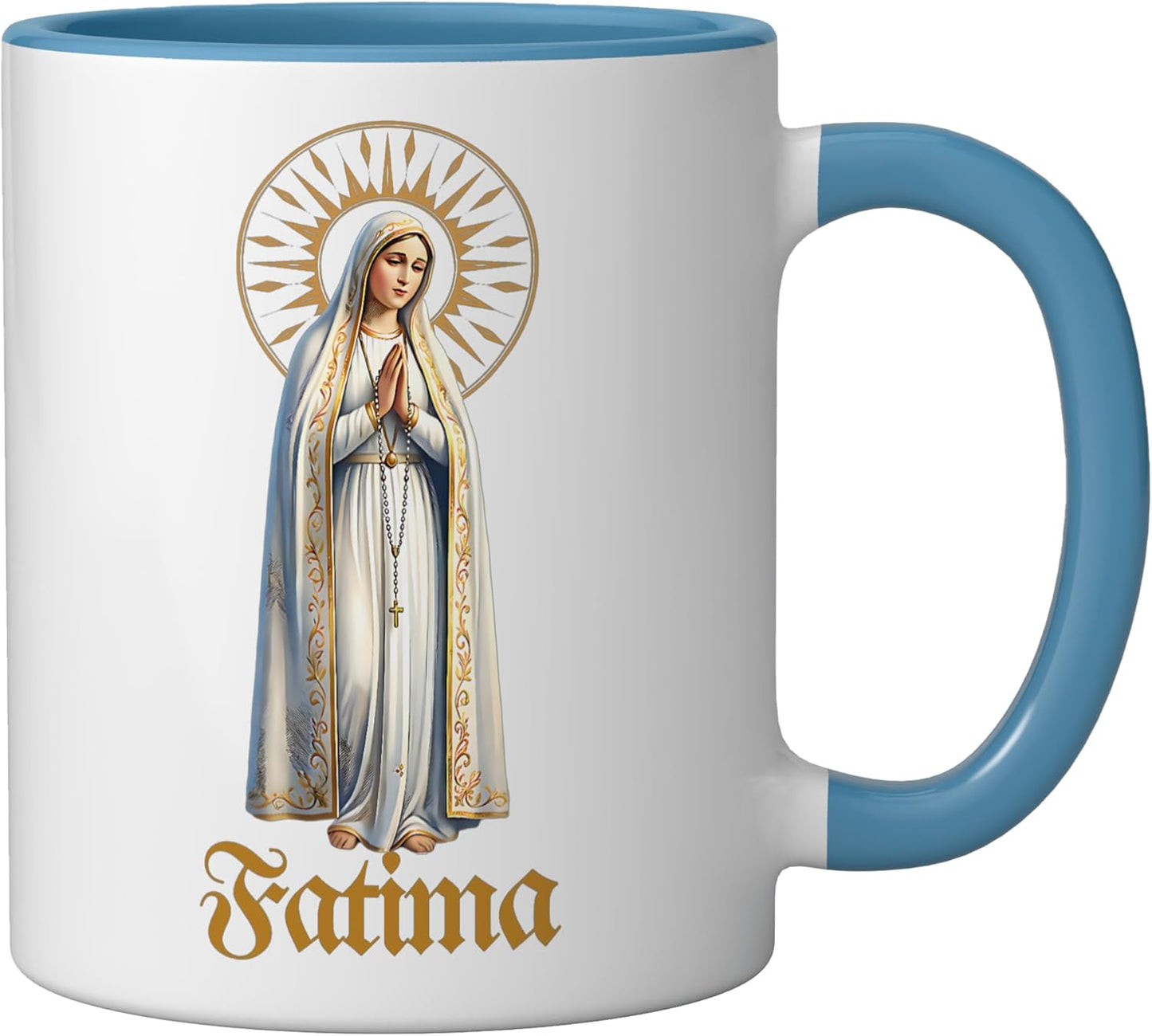 Taza Cerámica Azul Blanco 1917 Portugal