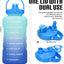 Botella agua 128oz sin BPA con popote tapa 2en1 deportiva