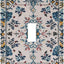 Placa interruptor vintage con flores azules y blancas 1 gang