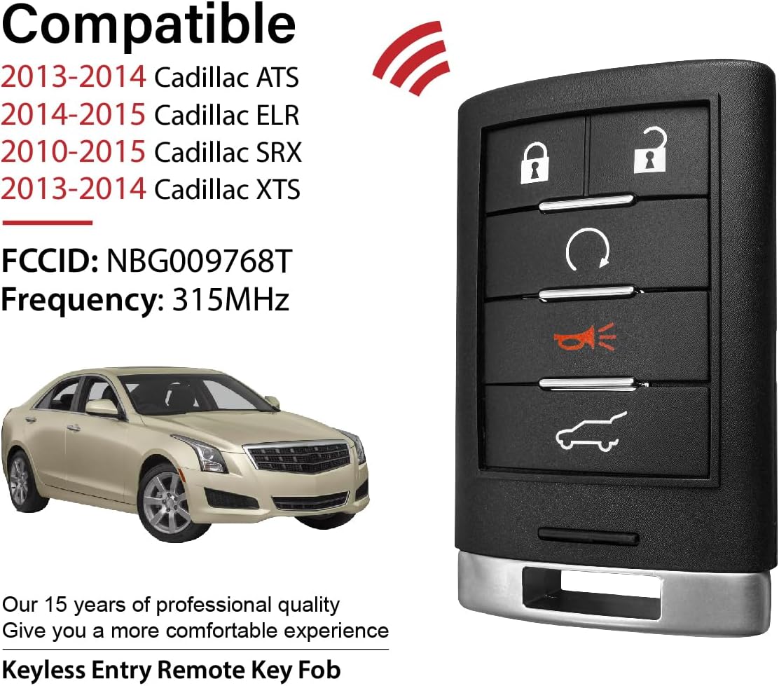 Control remoto Cadillac 5 botones 315MHz