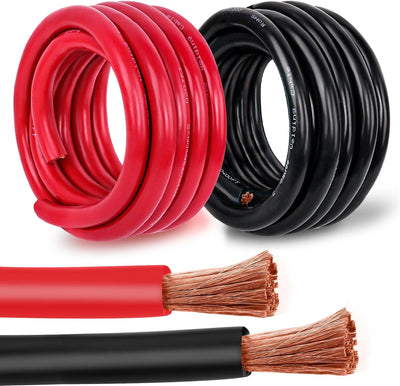 Cable batería cobre 5ft rojo y negro 2 AWG OFC automoción