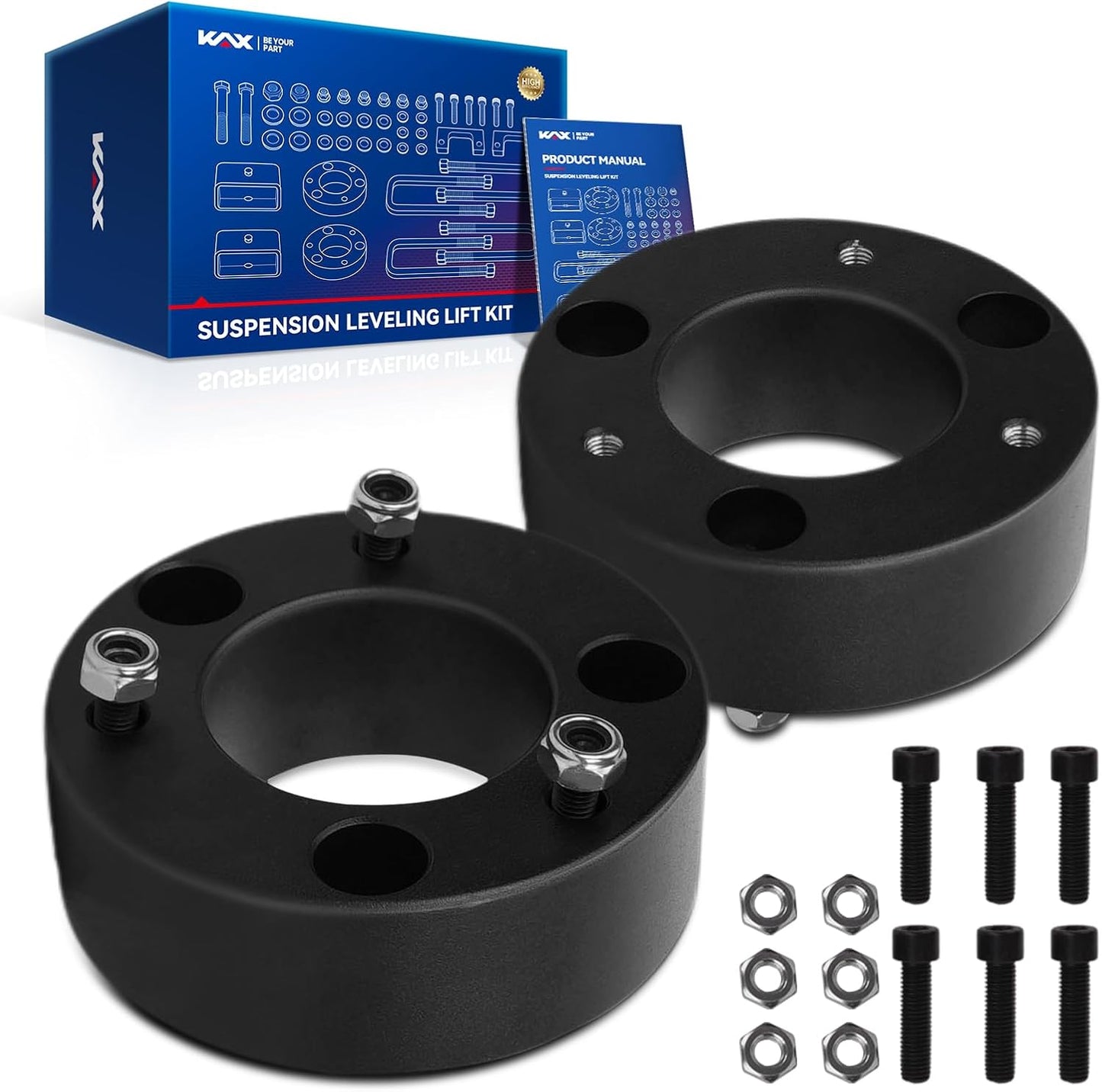 Kit elevación delantera 3.5" comp F2008 aluminio negro mate