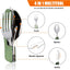 Set 4en1 cubiertos acero inox para camping verde