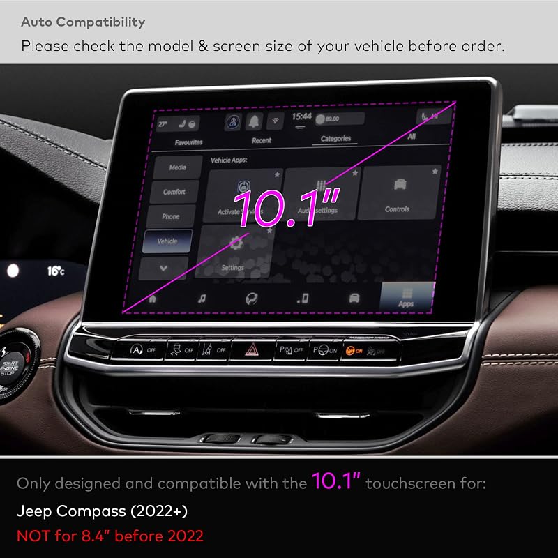 Protector pantalla AG vidrio templado Jeep Compass 10.1"