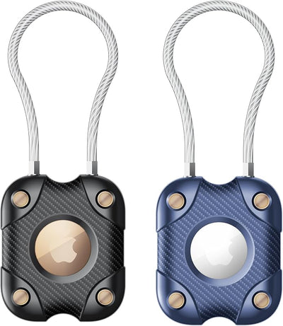 2 Soportes Airtag con Cable Metálico IPX7 Estuche Rígido