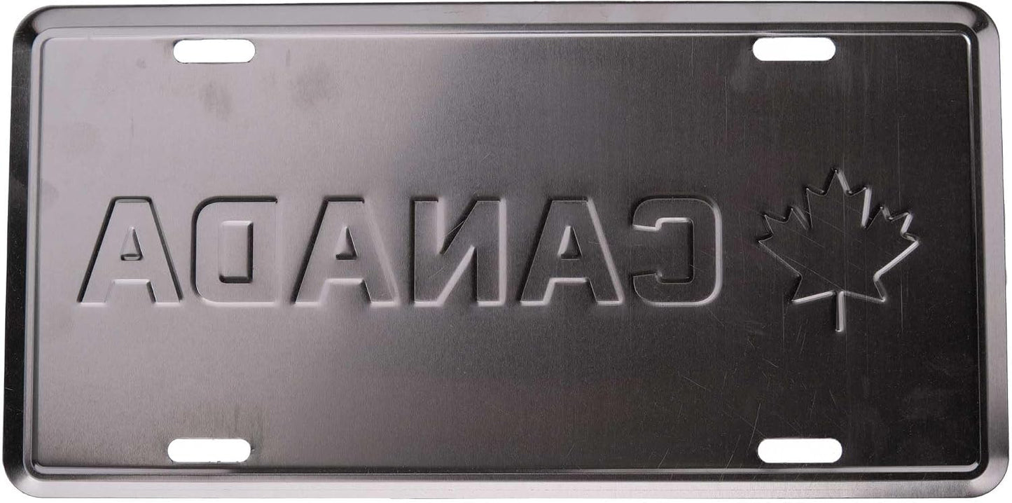 Placa matrícula Canadá metal hoja arce blanco