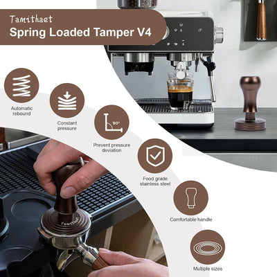 Manipulador café acero inox 2.106pulg prensa espresso ergonómico