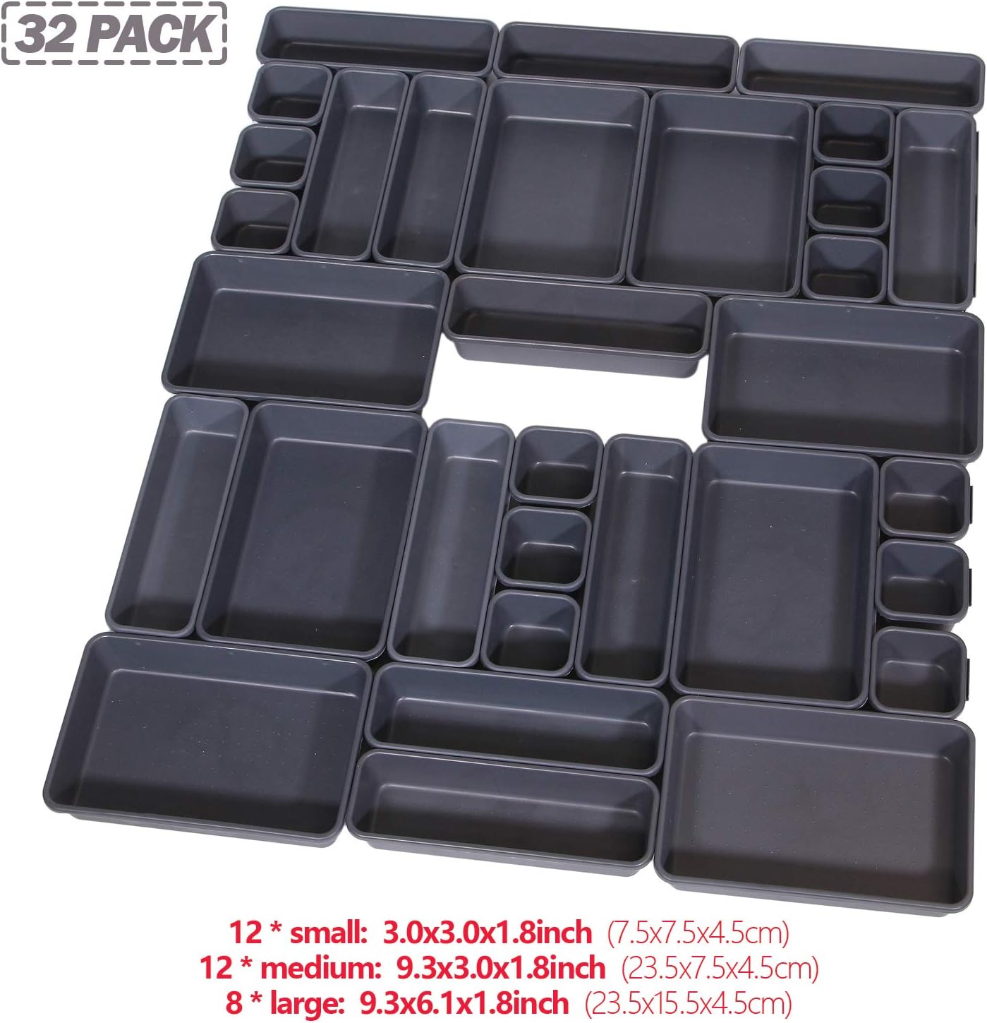32 Pzas Organizadores Cajones Plástico Cocina