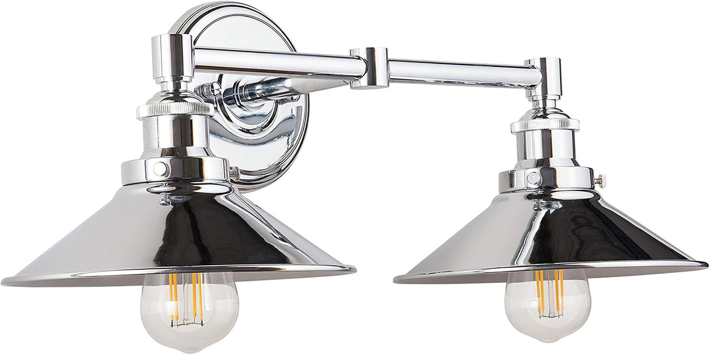 Lámpara baño 2 luces cromo pulido con bombilla