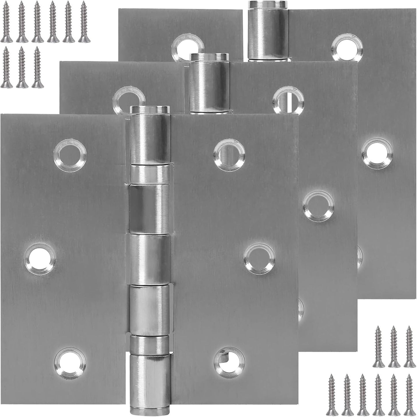 3 Pzas Bisagras Puerta 3.5x3.5pulg Acero Inox Resistentes
