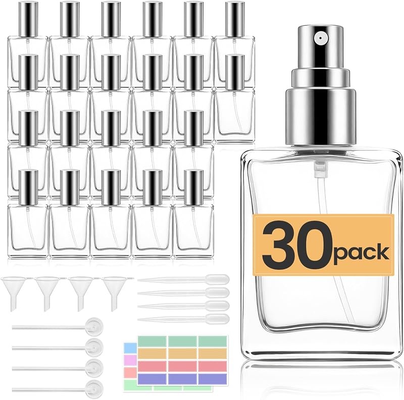 30 Botellas Perfume Vidrio 0.5oz Vacías Recargables