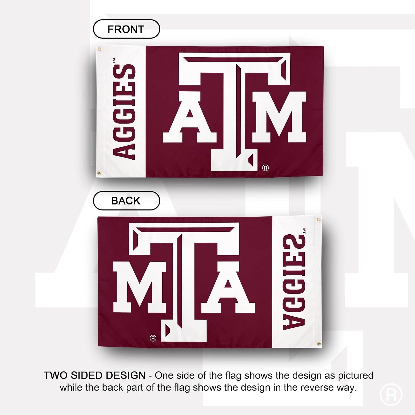 Banderas Texas A&M 3x5pies 100% poliéster interiores exteriores