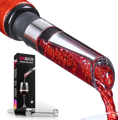 Aireador vino 2026 con boquilla decantador y libro WineGuide