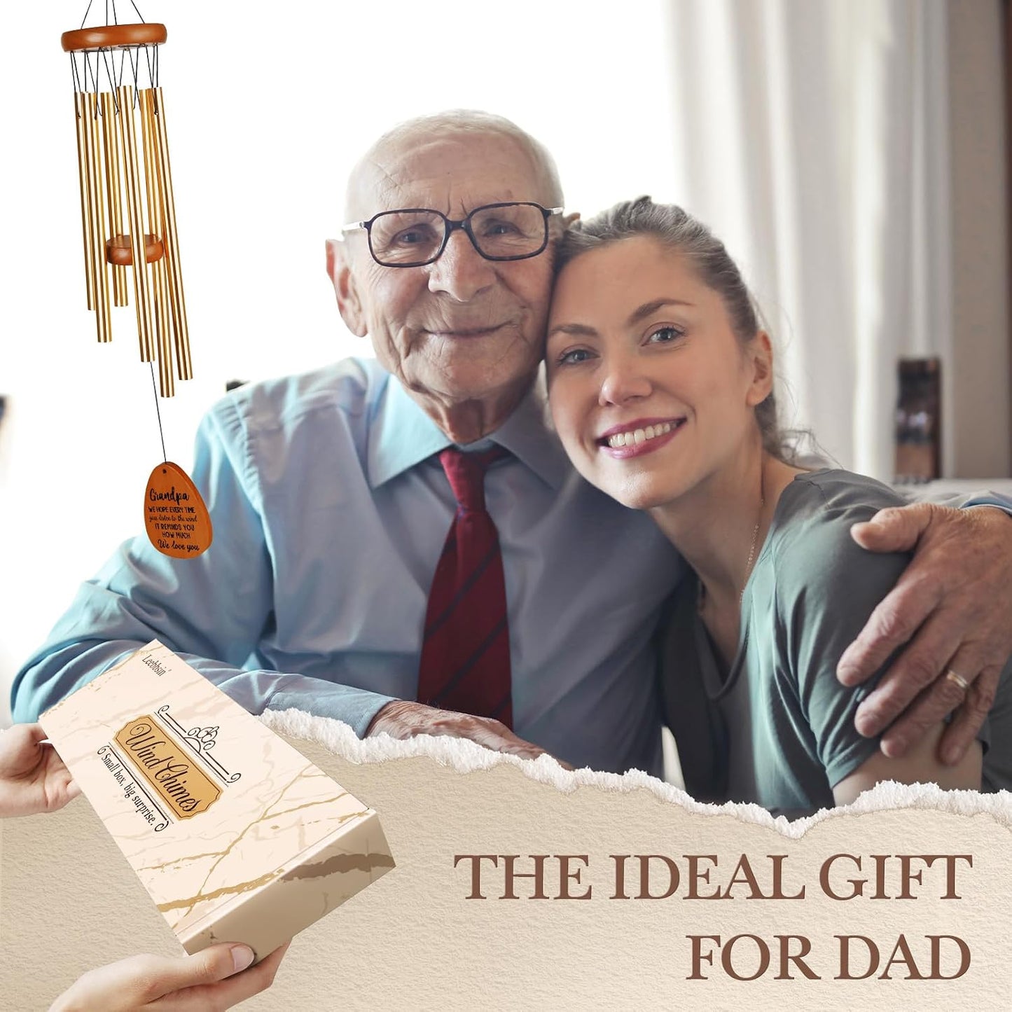 Regalo para abuelo campanillas viento día padre cumpleaños