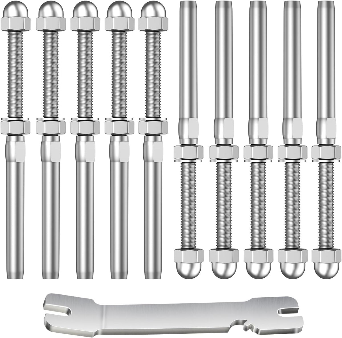 10 Tacos Roscados Acero Inox T316 para Barandilla Cable 1/8