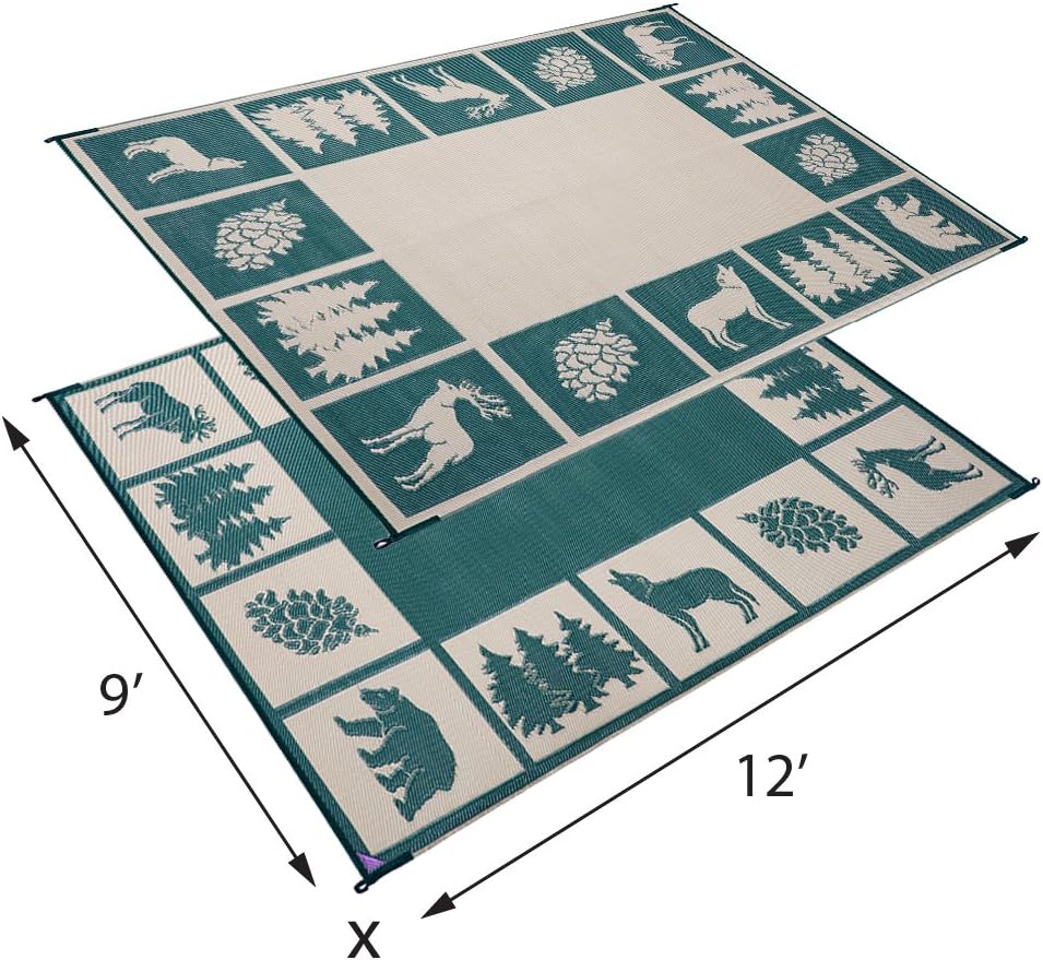 Tapete reversible 6x9ft plástico paja para exteriores RV