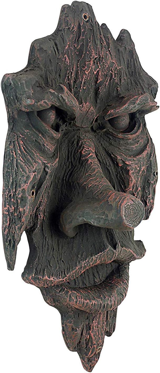 Escultura pared fantasía 15pulg resina piedra tono madera