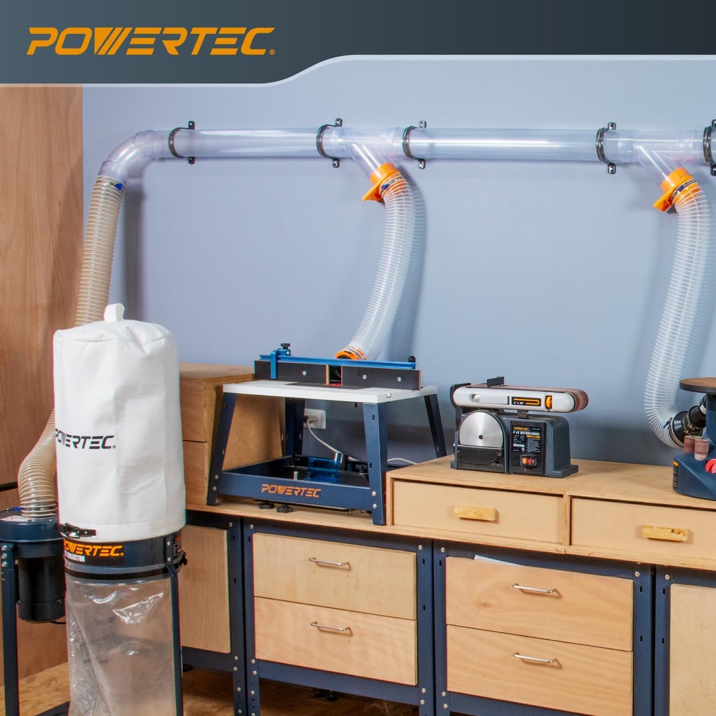 Adaptador 4pulg para tuberías recolección polvo con empalme