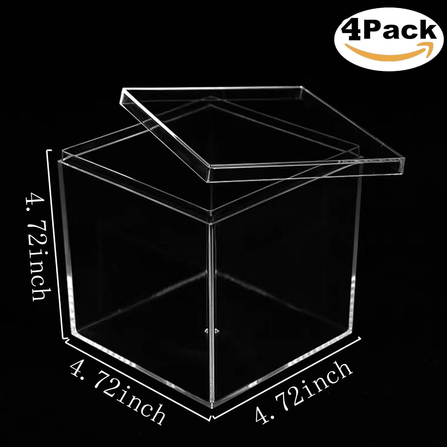 Caja acrílico transparente con tapa para coleccionables boda