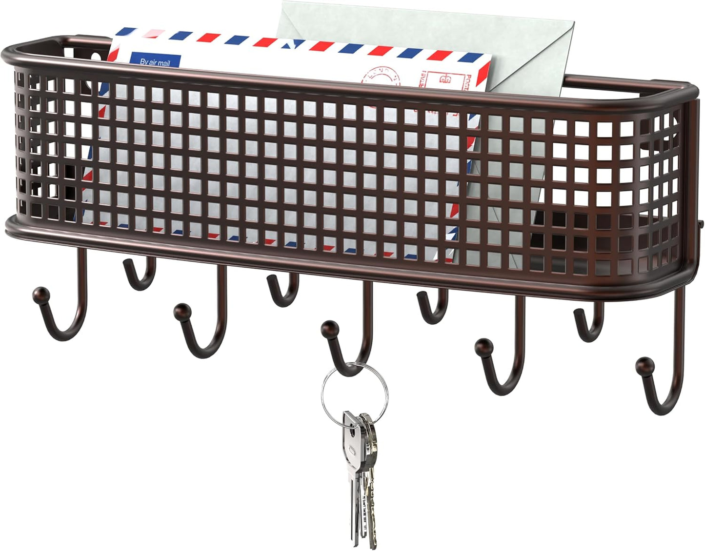 Organiz. llaves y correo pared bronce