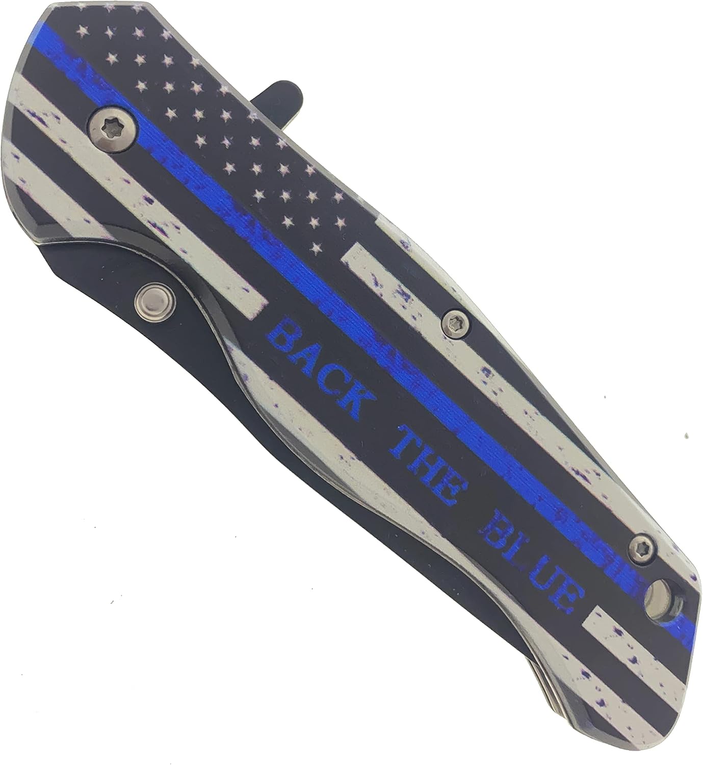Cuchillo plegable EDC acero inox 440 8" azul