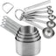 Set 10 Tazas Medidoras Acero Inox 18/8 Cucharas y Nivelador
