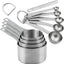Set 10 Tazas Medidoras Acero Inox 18/8 Cucharas y Nivelador