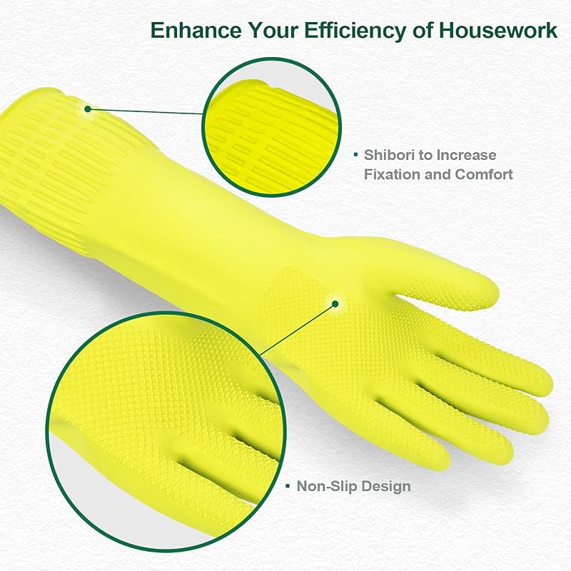2 Pzas Guantes Goma Reutilizables Impermeables para Lavavajillas