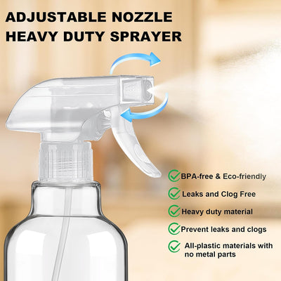 2 Botellas Vidrio con Funda Silicona 16.9oz Spray Cabello