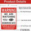2 Letreros Advertencia We Are Watching You 10x7" Aluminio