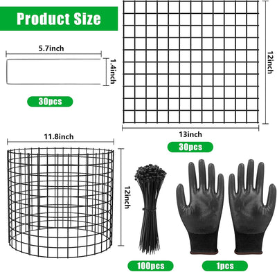 10 Protectores de plantas jaula alambre 13x12pulg jardín